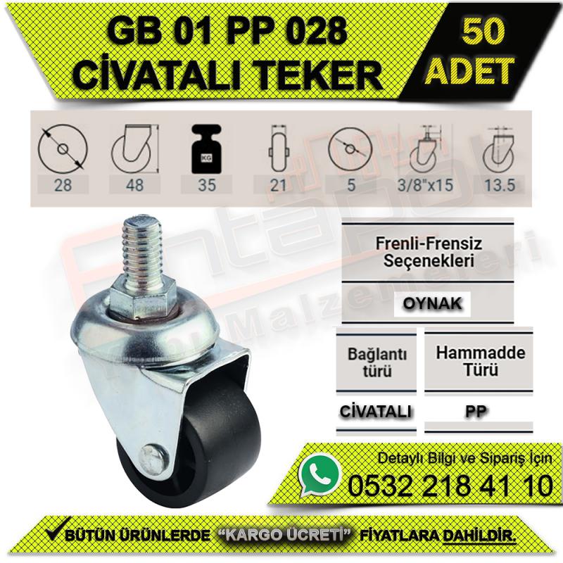 GB 01 PP 028 CİVATALI TEKER (50 ADET)